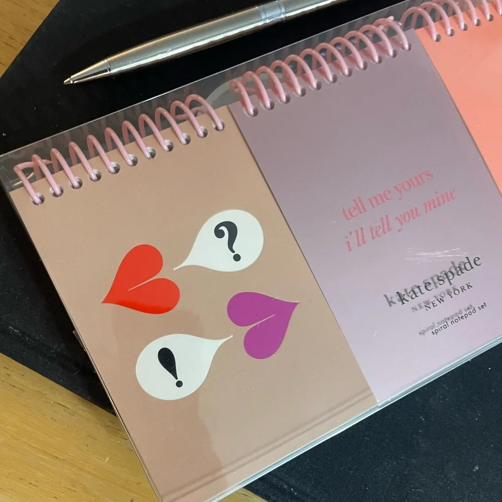 Kate Spade Heart Lips Spiral Notebook Set of 3 Super Cute, Pocket Size NEW NWT